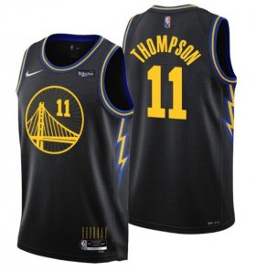 Wholesale Cheap Men\'s Golden State Warriors #11 Klay Thompson 75th Anniversary Black Stitched Basketball Jersey