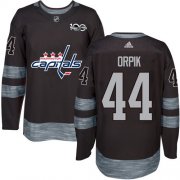 Wholesale Cheap Adidas Capitals #44 Brooks Orpik Black 1917-2017 100th Anniversary Stitched NHL Jersey