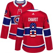 Wholesale Cheap Adidas Canadiens #8 Ben Chiarot Red Home Authentic USA Flag Women's Stitched NHL Jersey