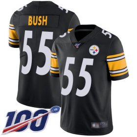 Wholesale Cheap Nike Steelers #55 Devin Bush Black Team Color Men\'s Stitched NFL 100th Season Vapor Limited Jersey