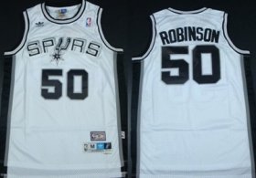 Wholesale Cheap San Antonio Spurs #50 David Robinson White Swingman Throwback Jersey
