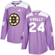 Wholesale Cheap Adidas Bruins #24 Terry O'Reilly Purple Authentic Fights Cancer Stitched NHL Jersey