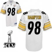 Wholesale Cheap Steelers #98 Casey Hampton White Super Bowl XLV Stitched NFL Jersey