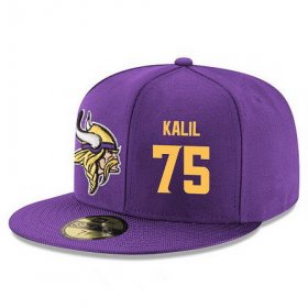 Wholesale Cheap Minnesota Vikings #75 Matt Kalil Snapback Cap NFL Player Purple with Gold Number Stitched Hat