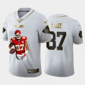Cheap Kansas City Chiefs #87 Travis Kelce Nike Team Hero 6 Vapor Limited NFL 100 Jersey White Golden