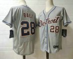 Wholesale Cheap Men's Detroit Tigers #28 Javier Baez Grey Stitched MLB Flex Base Nike Jersey