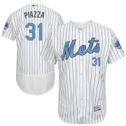 Wholesale Cheap Mets #31 Mike Piazza White(Blue Strip) Flexbase Authentic Collection Father's Day Stitched MLB Jersey