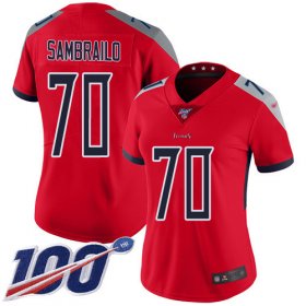 Wholesale Cheap Nike Titans #70 Ty Sambrailo Red Women\'s Stitched NFL Limited Inverted Legend 100th Season Jersey