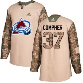 Wholesale Cheap Adidas Avalanche #37 J.T. Compher Camo Authentic 2017 Veterans Day Stitched NHL Jersey