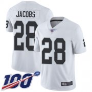Wholesale Cheap Nike Raiders #28 Josh Jacobs White Youth Stitched NFL 100th Season Vapor Limited Jersey