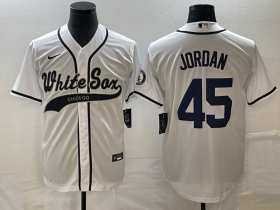 Wholesale Cheap Men\'s Chicago White Sox #45 Michael Jordan White Cool Base Stitched Baseball Jersey1