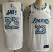 Wholesale Cheap Men's Los Angeles Lakers #23 LeBron James White NEW 2021 Nike Wish City Edition Stitched Jersey