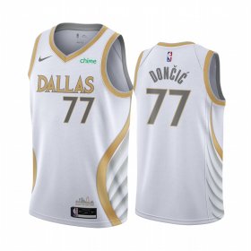 Wholesale Cheap Nike Mavericks #77 Luka Doncic White NBA Swingman 2020-21 City Edition Jersey