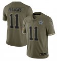 Wholesale Cheap Men's Dallas Cowboys #11 Micah Parsons 2022 Olive Salute To Service Limited Stitched Jersey