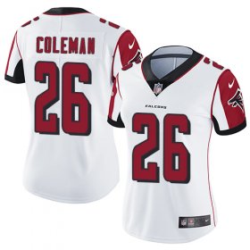 Wholesale Cheap Nike Falcons #26 Tevin Coleman White Women\'s Stitched NFL Vapor Untouchable Limited Jersey