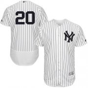 Wholesale Cheap Yankees #20 Jorge Posada White Strip Flexbase Authentic Collection Stitched MLB Jersey