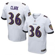 Wholesale Cheap Nike Ravens #36 Chuck Clark White Men's Stitched NFL New Elite Jersey
