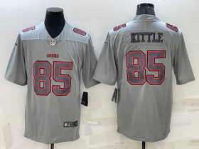 Wholesale Men\'s San Francisco 49ers #85 George Kittle Grey Atmosphere Fashion 2022 Vapor Untouchable Stitched Limited Jersey