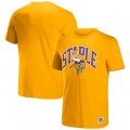 Wholesale Cheap Men's Minnesota Vikings x Staple Gold Logo Lockup T-Shirt