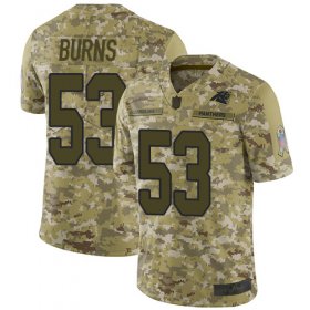Wholesale Cheap Nike Panthers #53 Brian Burns Camo Men\'s Stitched NFL Limited 2018 Salute To Service Jersey