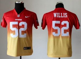 Wholesale Cheap Nike 49ers #52 Patrick Willis Red/Gold Youth Stitched NFL Elite Fadeaway Fashion Jersey
