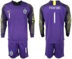 Wholesale Cheap England #1 Pickford Purple Long Sleeves Goalkeeper Soccer Country Jersey