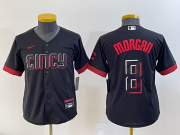 Wholesale Cheap Youth Cincinnati Reds #8 Joe Morgan Black 2023 City Connect Cool Base Stitched Jersey 1