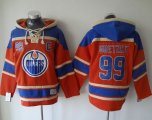 Wholesale Cheap Oilers #99 Wayne Gretzky Orange Sawyer Hooded Sweatshirt Stitched NHL Jersey
