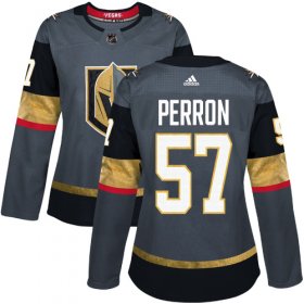 Wholesale Cheap Adidas Golden Knights #57 David Perron Grey Home Authentic Women\'s Stitched NHL Jersey
