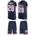 Wholesale Cheap Nike Patriots #28 James White Navy Blue Team Color Men's Stitched NFL Limited Tank Top Suit Jersey