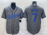 Wholesale Cheap Men's Los Angeles Dodgers #7 Julio Urias Grey Gridiron Cool Base Stitched Baseball Jersey