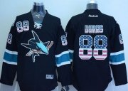Wholesale Cheap Sharks #88 Brent Burns Black USA Flag Fashion Stitched NHL Jersey