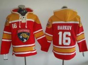 Wholesale Cheap Panthers #16 Aleksander Barkov Red/Gold Sawyer Hooded Sweatshirt Stitched NHL Jersey