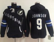 Wholesale Cheap Tampa Bay Lightning #9 Tyler Johnson Black Women's Old Time Heidi NHL Hoodie