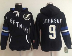 Wholesale Cheap Tampa Bay Lightning #9 Tyler Johnson Black Women\'s Old Time Heidi NHL Hoodie