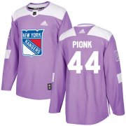 Wholesale Cheap Adidas Rangers #44 Neal Pionk Purple Authentic Fights Cancer Stitched NHL Jersey