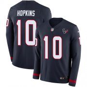 Wholesale Cheap Nike Texans #10 DeAndre Hopkins Navy Blue Team Color Men's Stitched NFL Limited Therma Long Sleeve Jersey