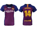Wholesale Cheap Women's Barcelona #14 Cruijff Home Soccer Club Jersey