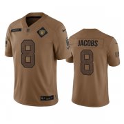 Wholesale Cheap Men's Las Vegas Raiders #8 Josh Jacobs 2023 Brown Salute To Service Limited Football Stitched Jersey