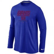 Wholesale Cheap Nike New York Giants Critical Victory Long Sleeve T-Shirt Blue