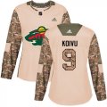 Wholesale Cheap Adidas Wild #9 Mikko Koivu Camo Authentic 2017 Veterans Day Women's Stitched NHL Jersey