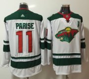Wholesale Cheap Adidas Wild #11 Zach Parise White Road Authentic Stitched NHL Jersey