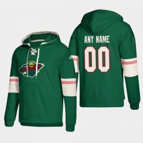 Wholesale Cheap Minnesota Wild Personalized Lace-Up Pullover Hoodie Green