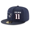 Wholesale Cheap New England Patriots #11 Drew Bledsoe Snapback Cap NFL Player Navy Blue with White Number Stitched Hat