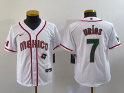 Wholesale Cheap Youth Mexico Baseball #7 Julio Urias 2023 Red World Baseball Classic Stitched Jersey