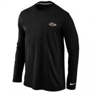 Wholesale Cheap Nike Baltimore Ravens Sideline Legend Authentic Logo Long Sleeve T-Shirt Black