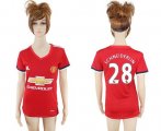 Wholesale Cheap Women's Manchester United #28 Schneiderlin Red Home Soccer Club Jersey