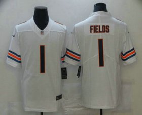 Cheap Youth Chicago Bears #1 Justin Fields White 2021 Vapor Untouchable Stitched NFL Nike Limited Jersey