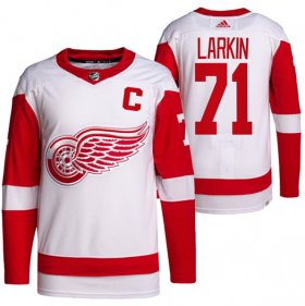 Cheap Men\'s Detroit Red Wings #71 Dylan Larkin White Stitched Jersey