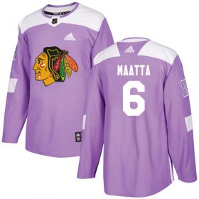Wholesale Cheap Adidas Blackhawks #6 Olli Maatta Purple Authentic Fights Cancer Stitched NHL Jersey